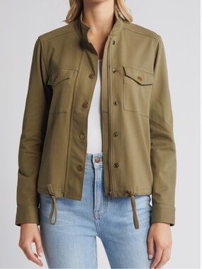 Caslon Olive Green Drawcord Utility Jacket